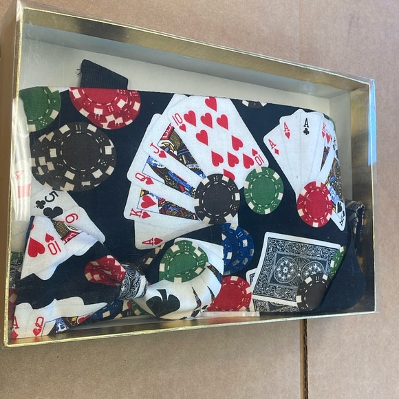 Vegas 5-Card Stud Cummerbund and Bow Tie Set New
